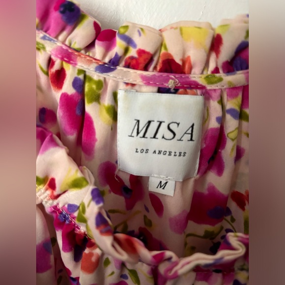 Misa Los Angeles Floral Mini Dress, Size Medium Purple/Pink - Picture 3 of 4